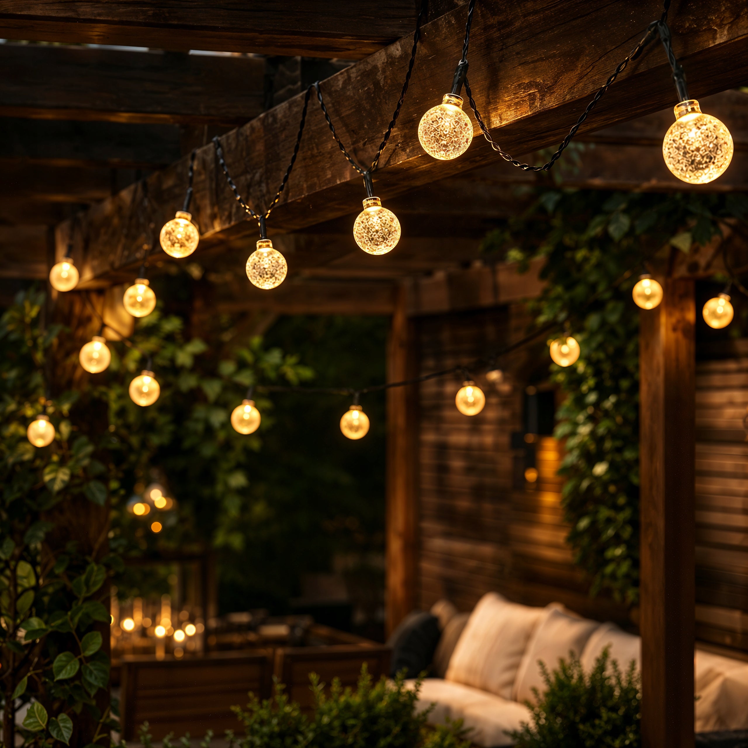SOLAR GARDEN GARLAND LED Waterproof BALLS SOLAR LIGHTS 50LED 7M Packaging status original