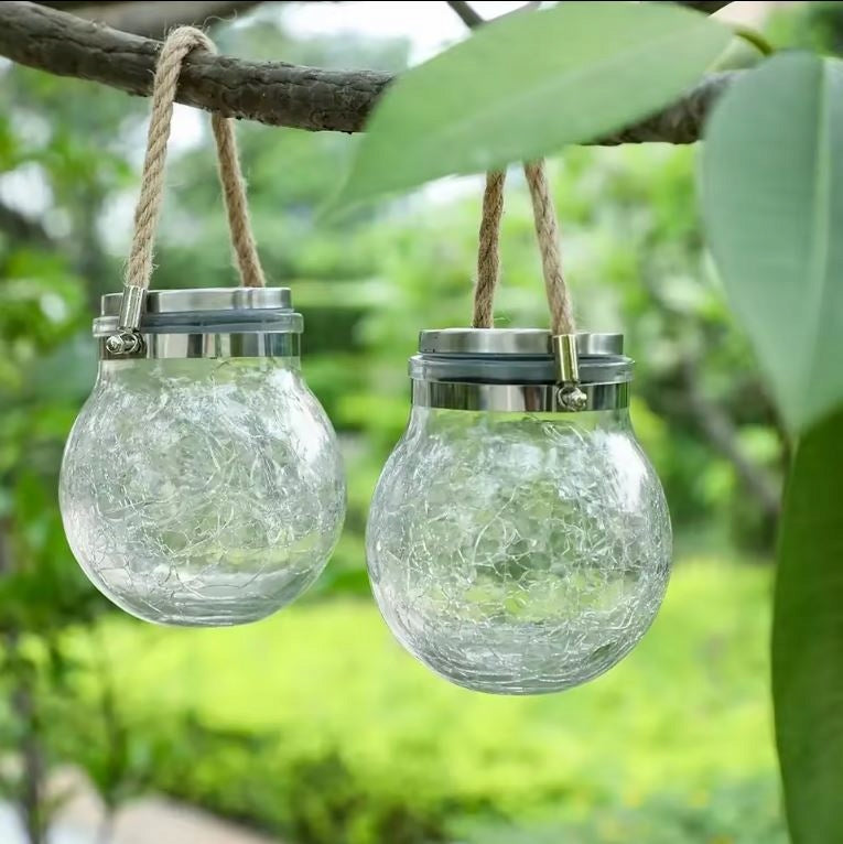 SOLAR GARDEN LAMP JAR Solar Lantern - 20LED XXL- 2 PCS Globe diameter 1 cm