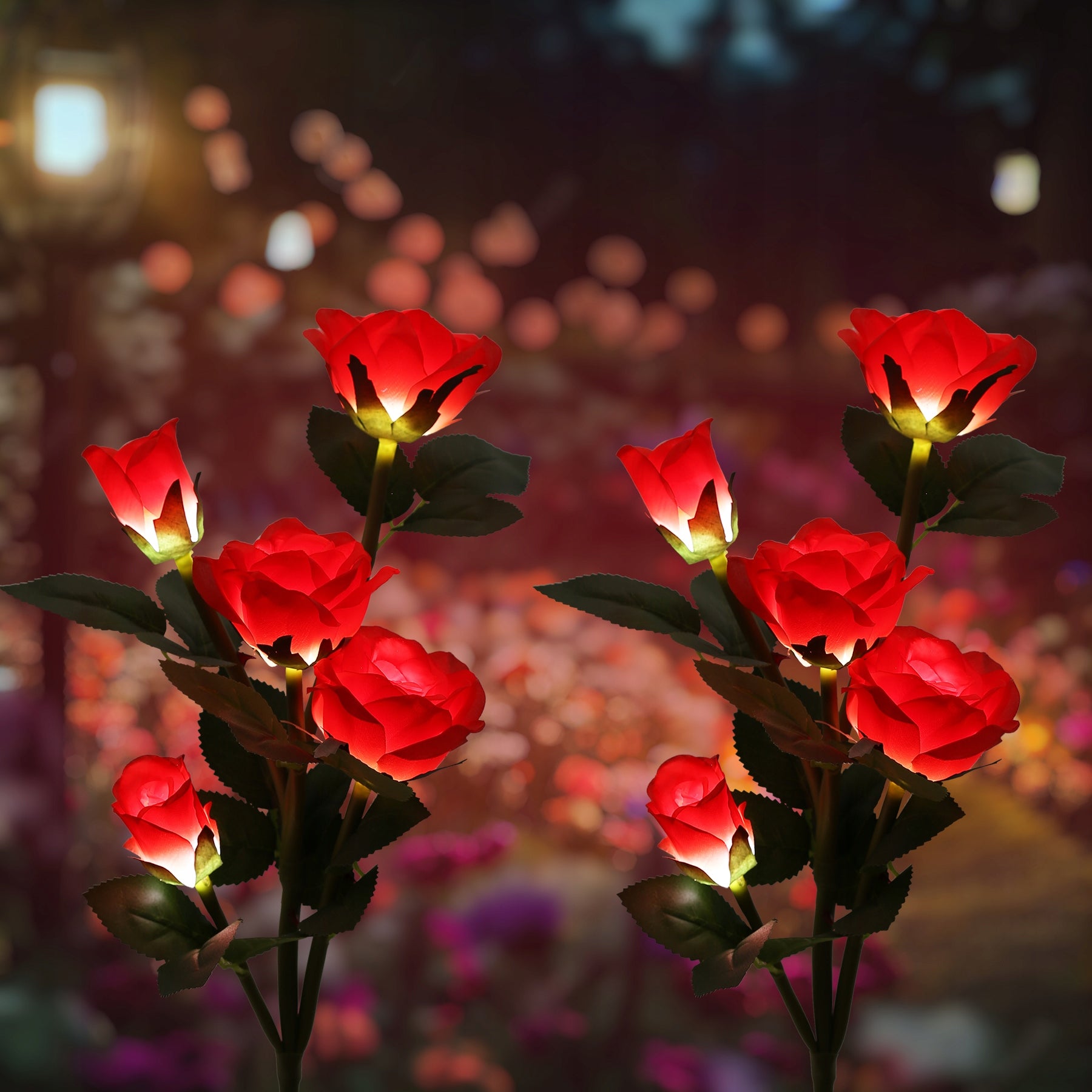SOLAR GARDEN LAMP LED HAMMERED FLOWER ROSE ORNAMENT FOR GARDEN Manufacturer code SOLARNY KWIAT DO OGRODU RÓŻA LED ŚWIECI