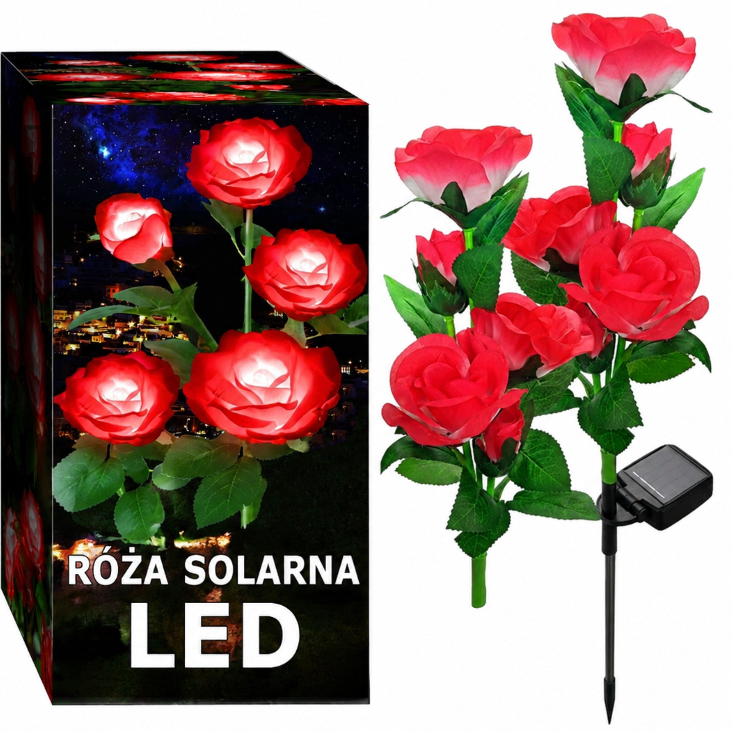 SOLAR GARDEN LAMP LED HAMMERED FLOWER ROSE ORNAMENT FOR GARDEN