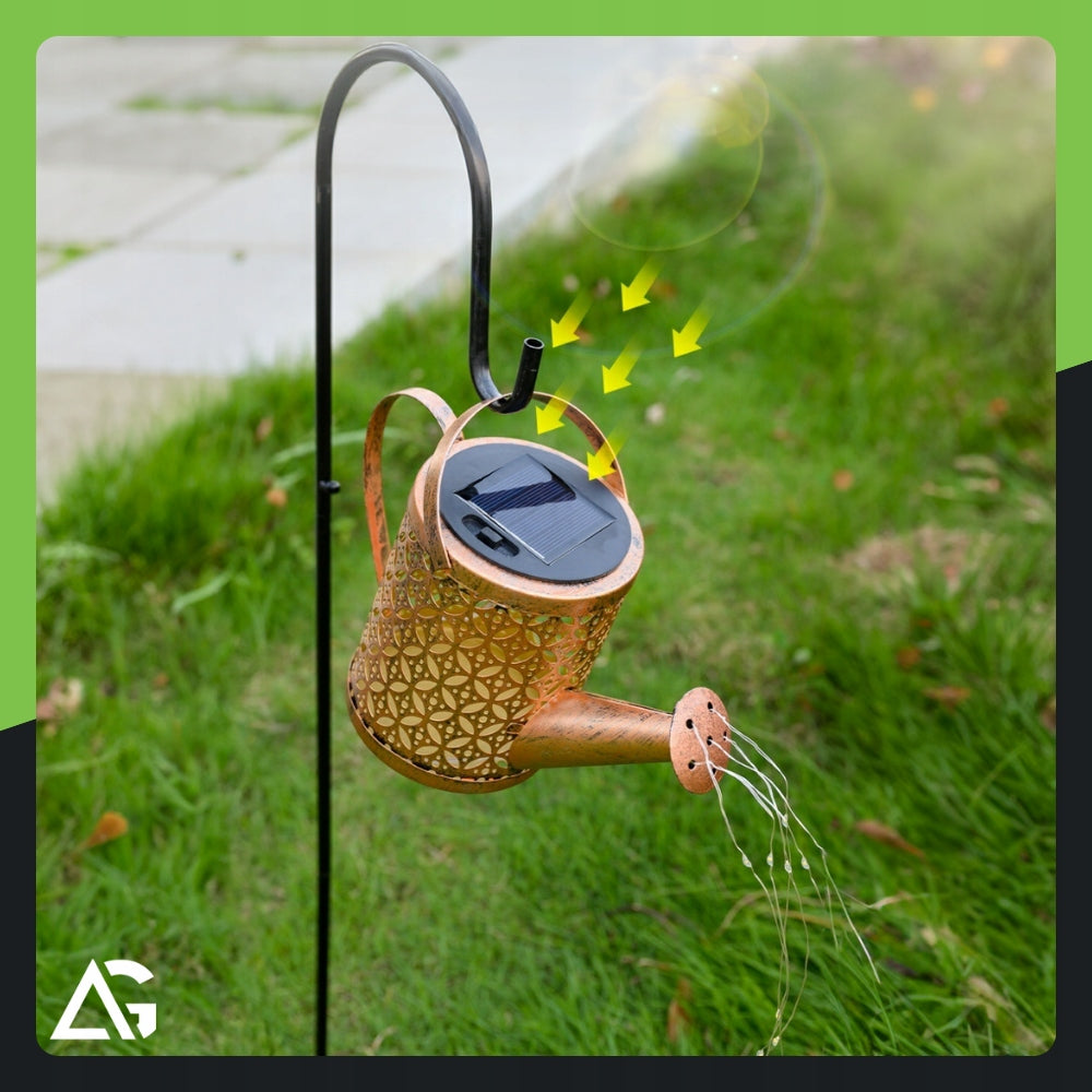 SOLAR GARDEN LAMP LED WATERING CAN GARLAND XXL WITH DUSK SENSOR Packaging status original
