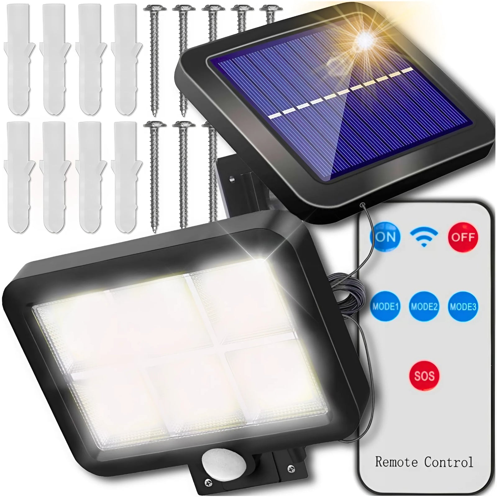 SOLAR GARDEN LAMP WITH OUTDOOR DUSK MOTION SENSOR + REMOTE CONTROL Manufacturer code LAMPA OGRODOWA SOLARNA CZUJNIK PILOT MEMFLOW