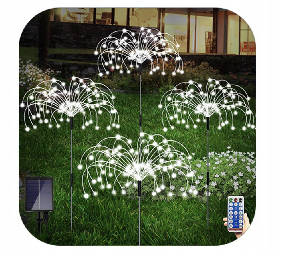SOLAR GARDEN LIGHTS DANDELION 480 LED WITH REMOTE CONTROL IP65 WATERPROOF 4PCS Packaging status original