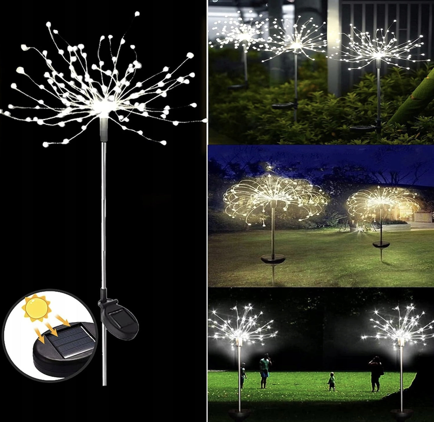 SOLAR GARDEN LIGHTS DANDELION 480 LED WITH REMOTE CONTROL IP65 WATERPROOF 4PCS Total height 85 cm