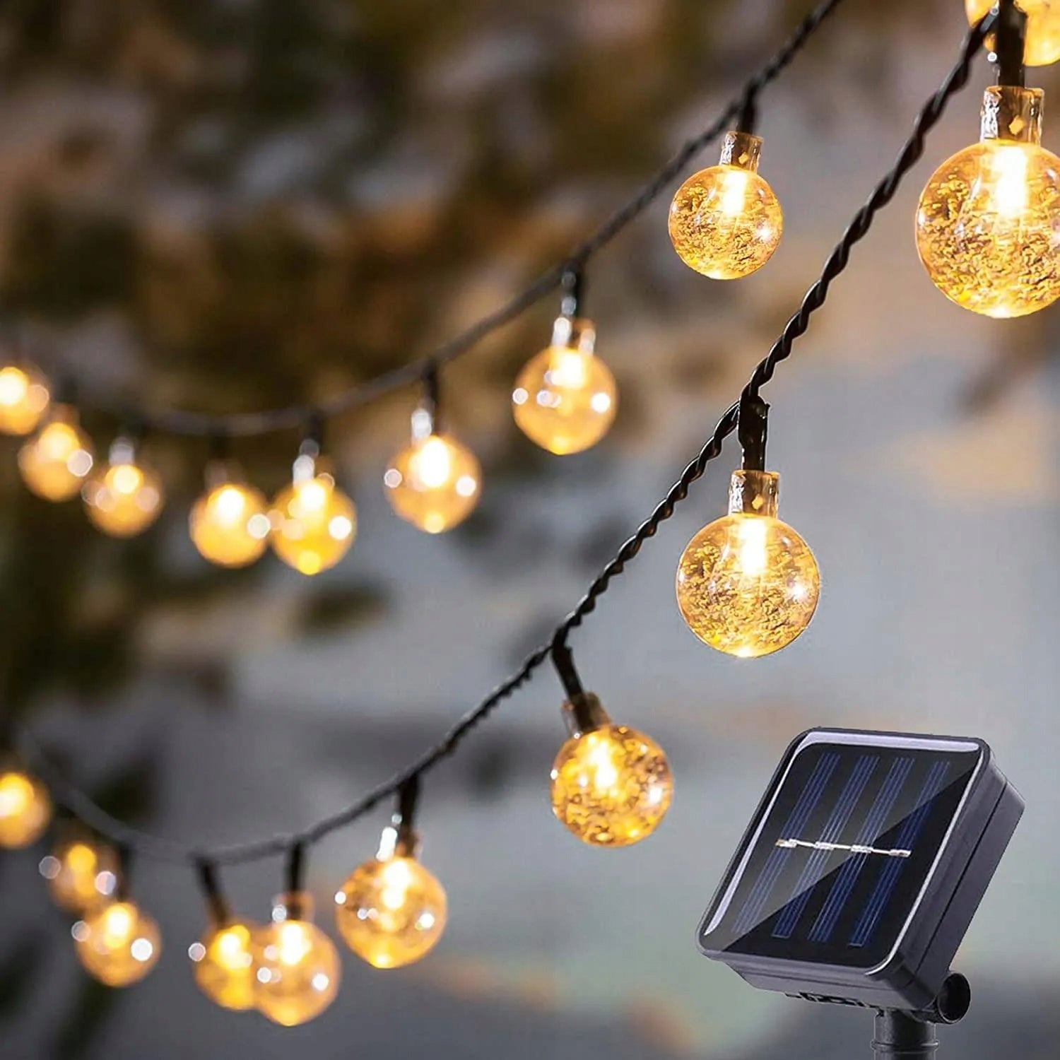 SOLAR GARDEN LIGHTS SOLAR GARLAND 100LED BALLS WHITE WARM 19m Number of light points more than 50