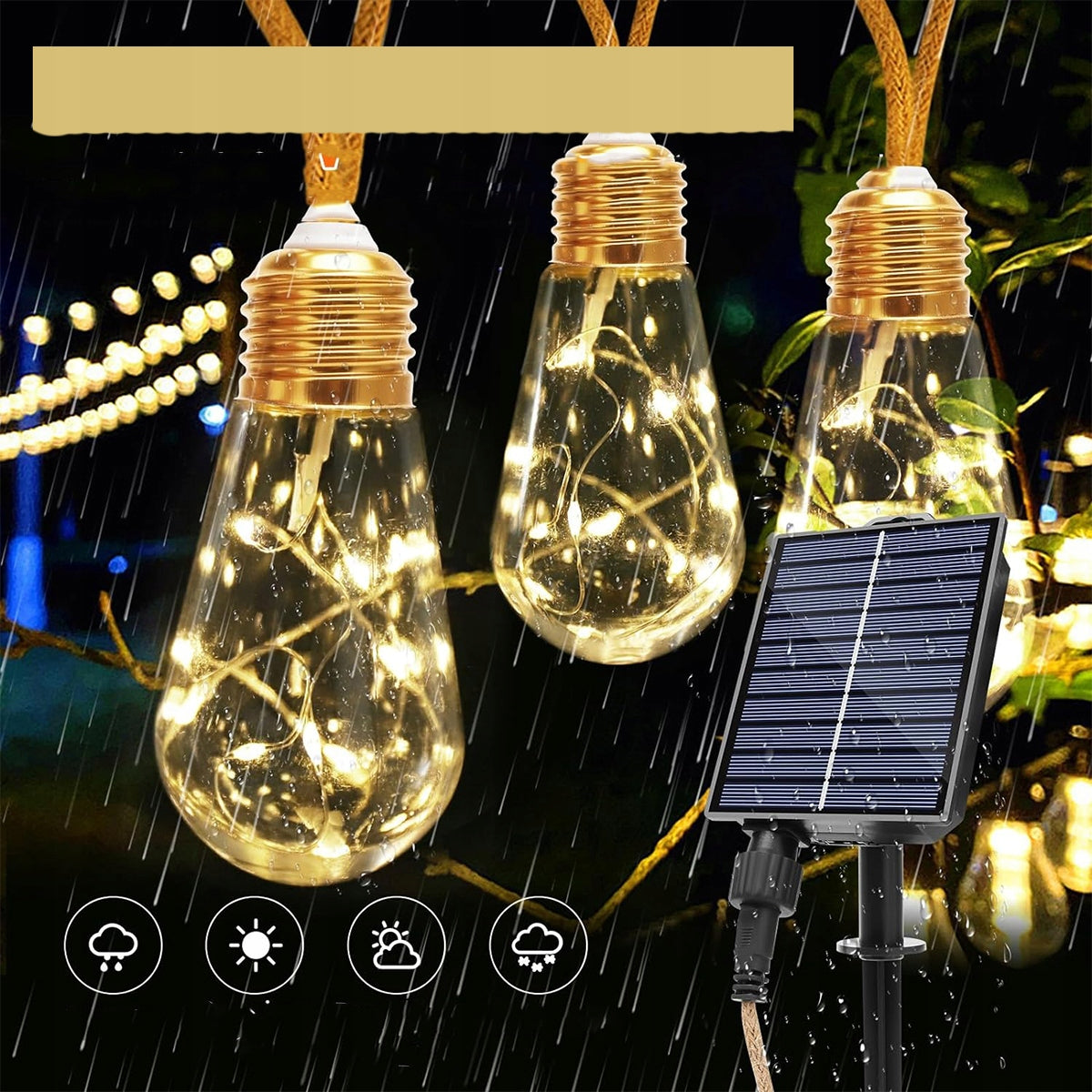 SOLAR GARLAND 7.8m 16LED Garden Lights Decorative IP65 Color yellow