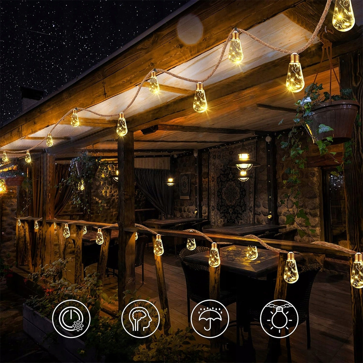 SOLAR GARLAND 7.8m 16LED Garden Lights Decorative IP65 Kind hanging lamp