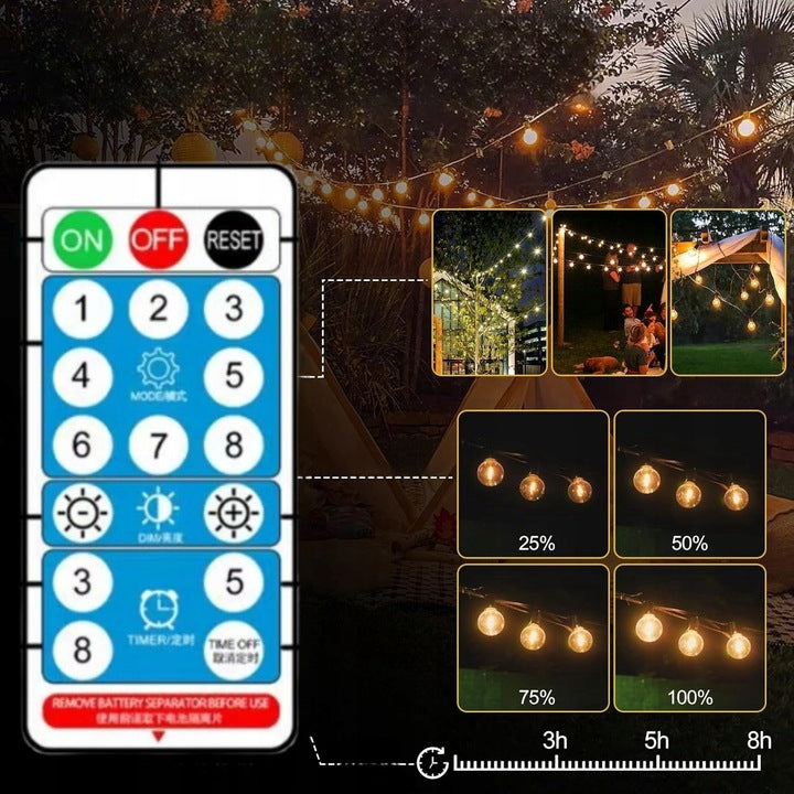 SOLAR GARLAND GARDEN BALCONY LAMP BALLS 27LED 1008CM REMOTE CONTROL TIMER Manufacturer code Girlanda Solarna LED