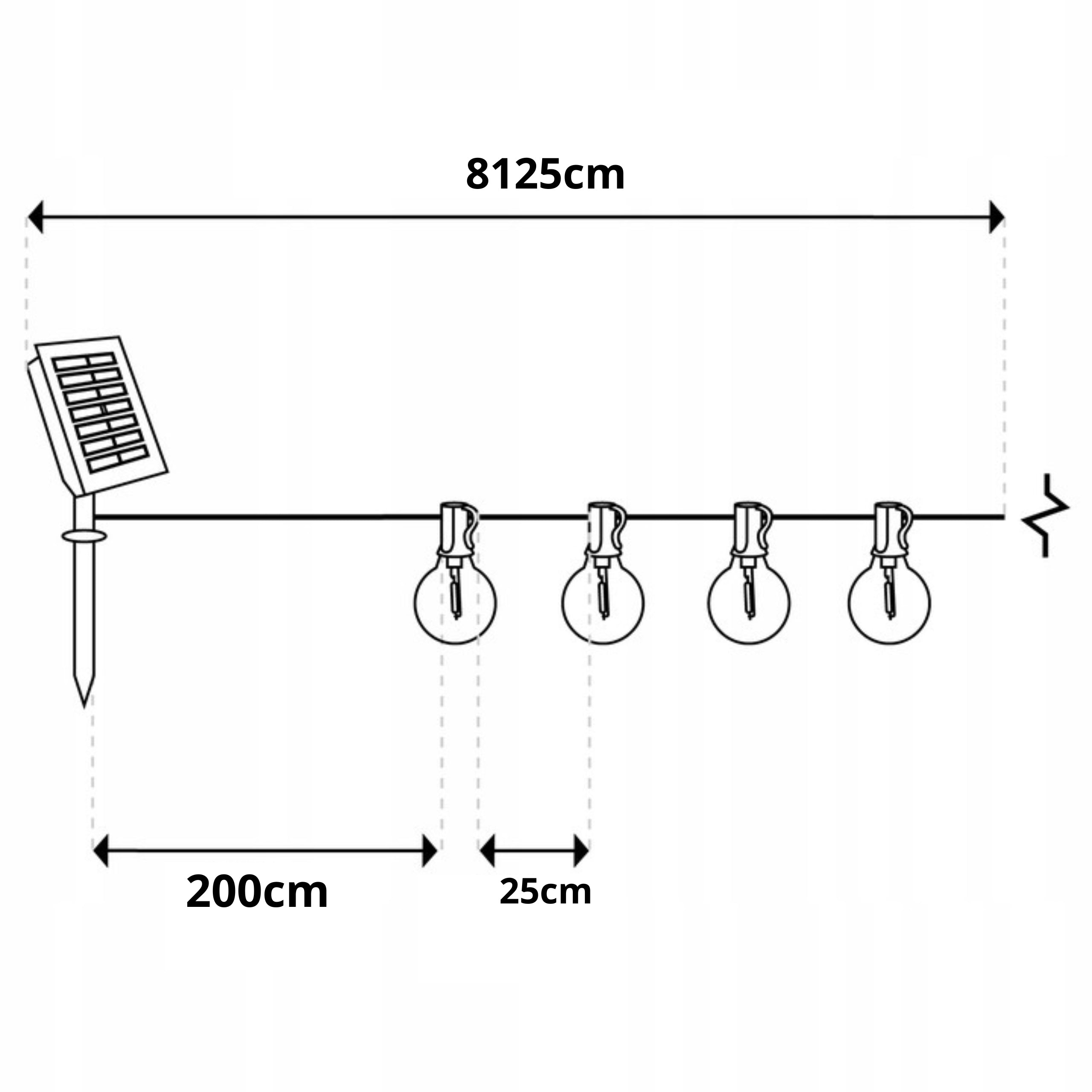 SOLAR GARLAND GARDEN BALCONY LAMP BALLS 27LED 812,5CM REMOTE CONTROL USB 8M Globe diameter 3.81 cm
