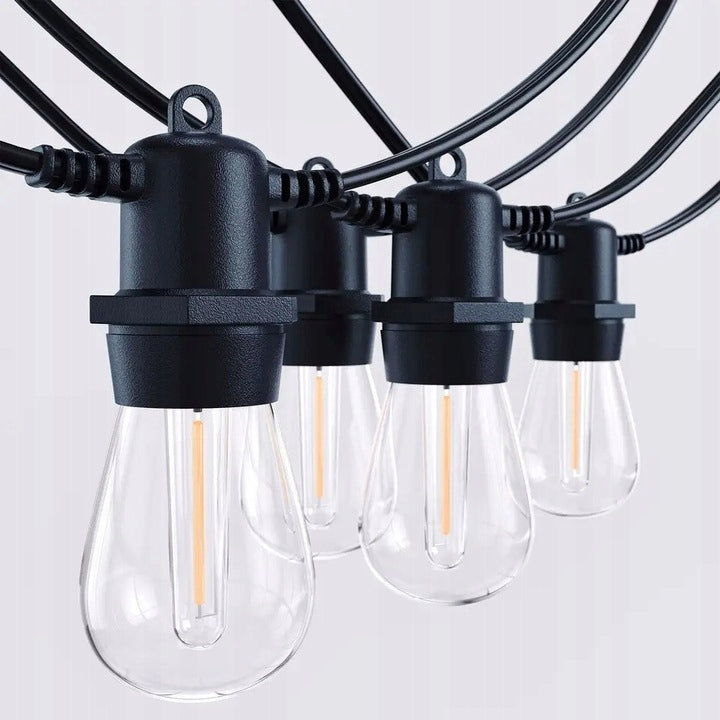 SOLAR GARLAND LED 10m 15 BULBS 3000K WARM DECORATIVE GARDEN LIGHTS Packaging status original
