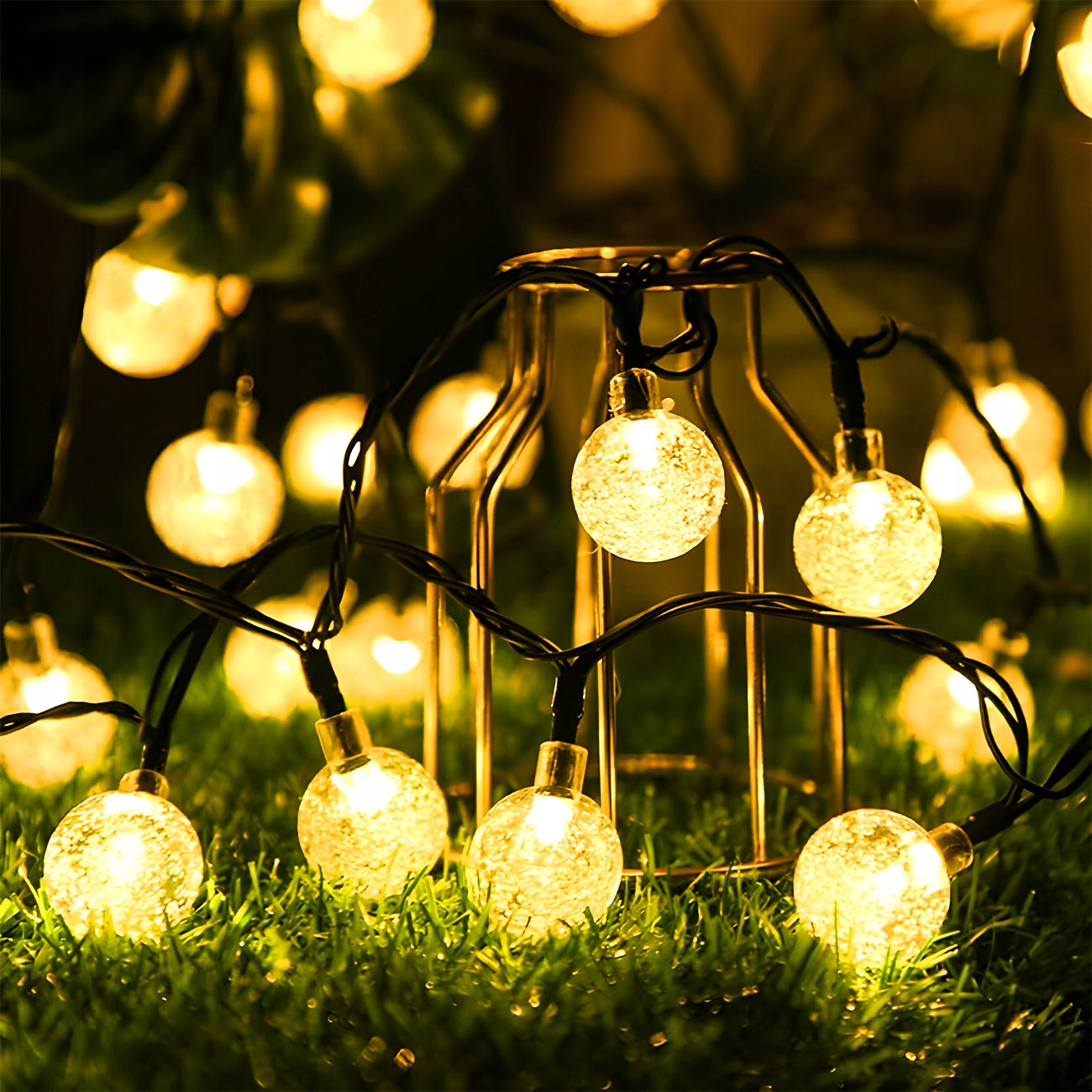 SOLAR GARLAND LED GARDEN LIGHT BALLS SOLAR LIGHTS 100 LED 12 M Globe diameter 1.6 cm