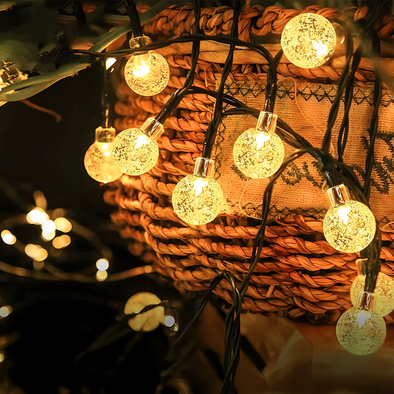 SOLAR GARLAND LED GARDEN LIGHT BALLS SOLAR LIGHTS 100 LED 12 M Packaging status original