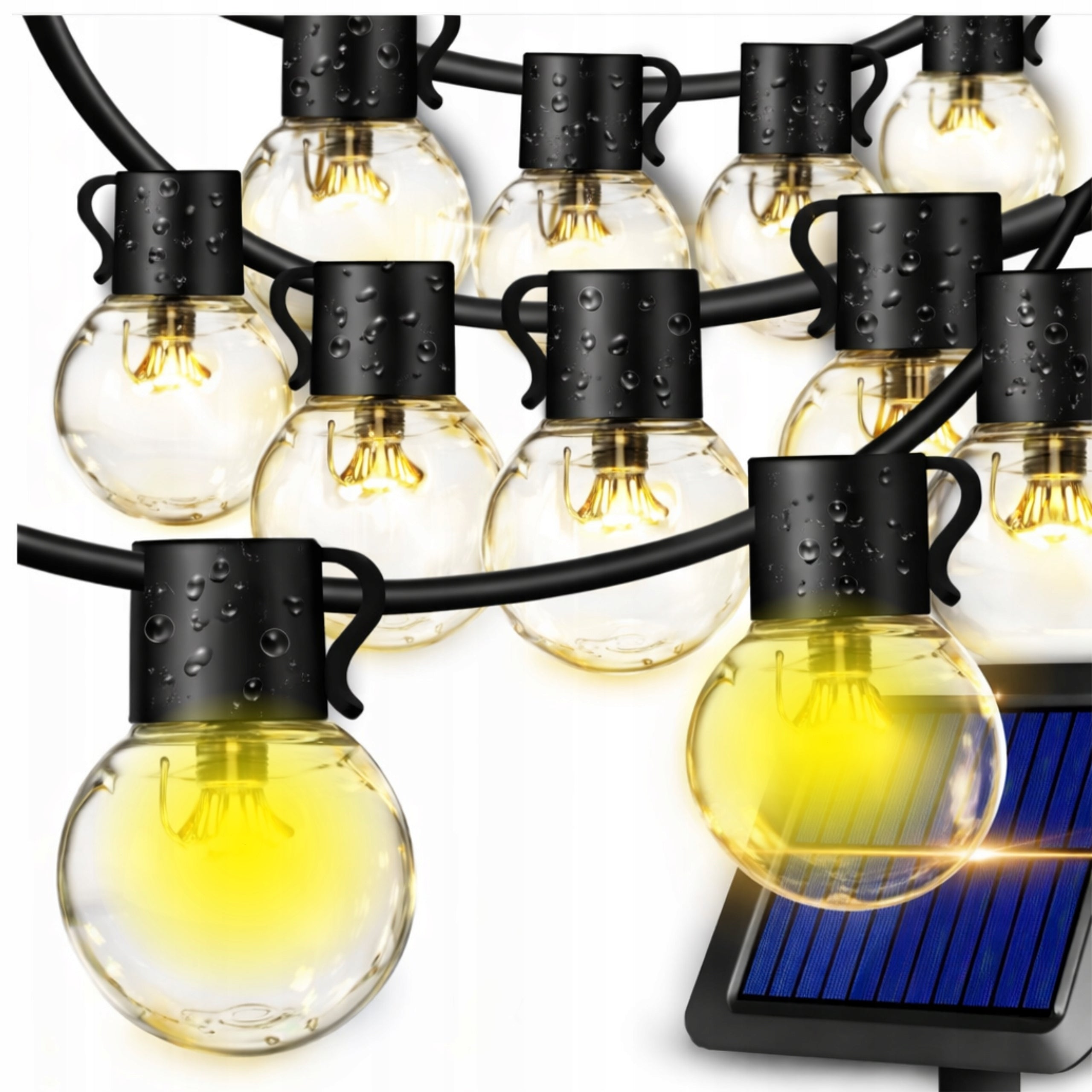 SOLAR GARLAND LED GARDEN LIGHT SOLAR LIGHTS BULBS 11,5M 50 LED Packaging status original