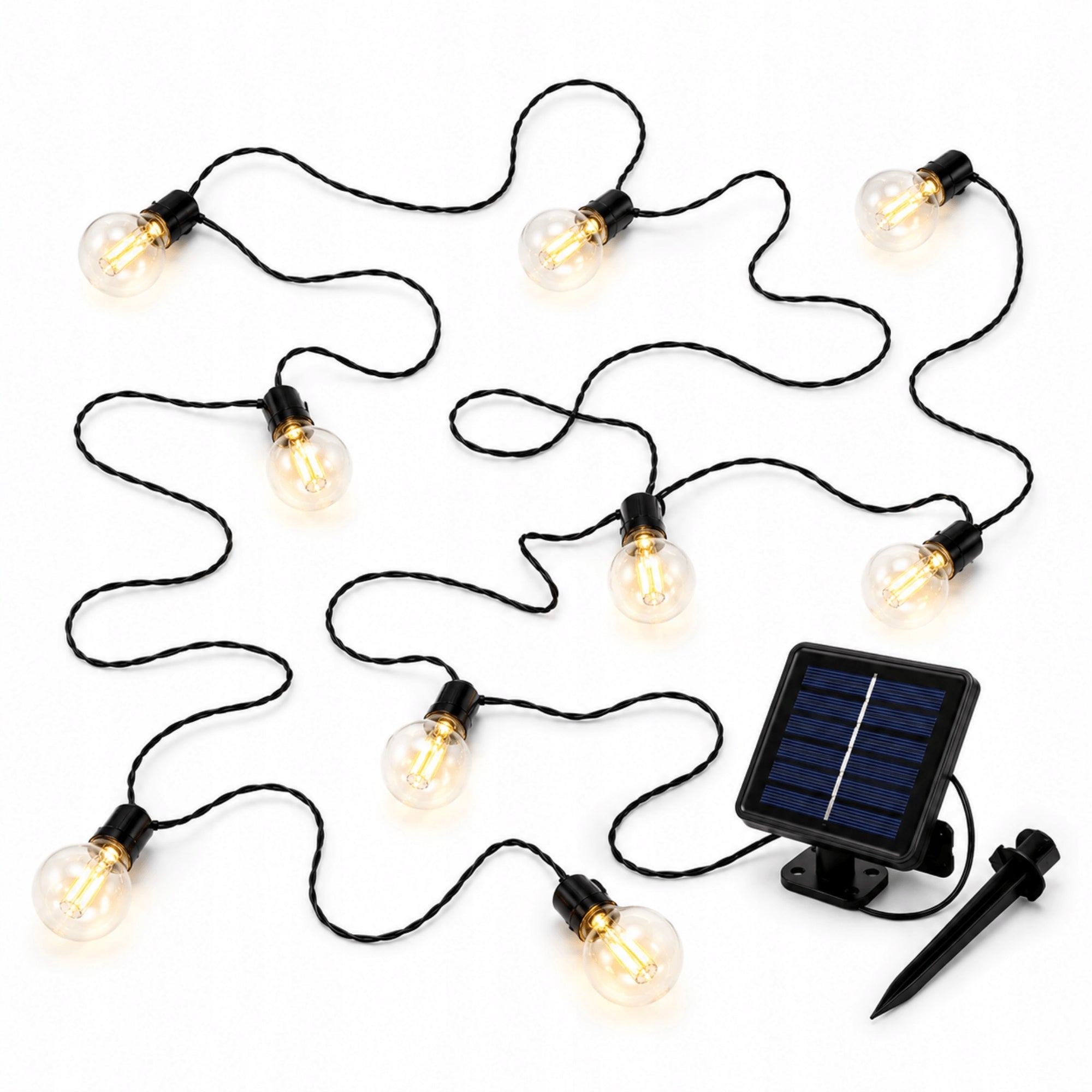 SOLAR GARLAND LED GARDEN LIGHTS DECORATIVE BULBS 2 7m 3m Packaging status original