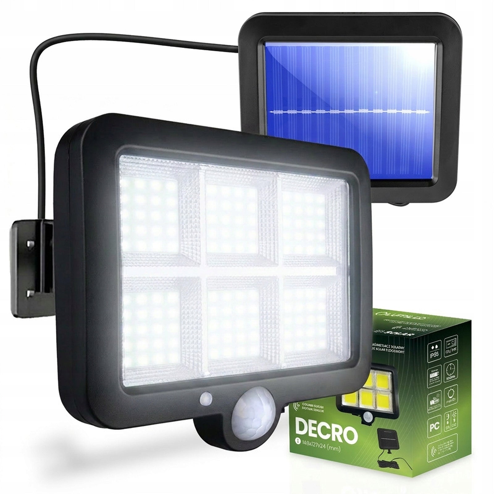 SOLAR Garden Street Lamp Outdoor LED With TWILIGHT Motion Sensor