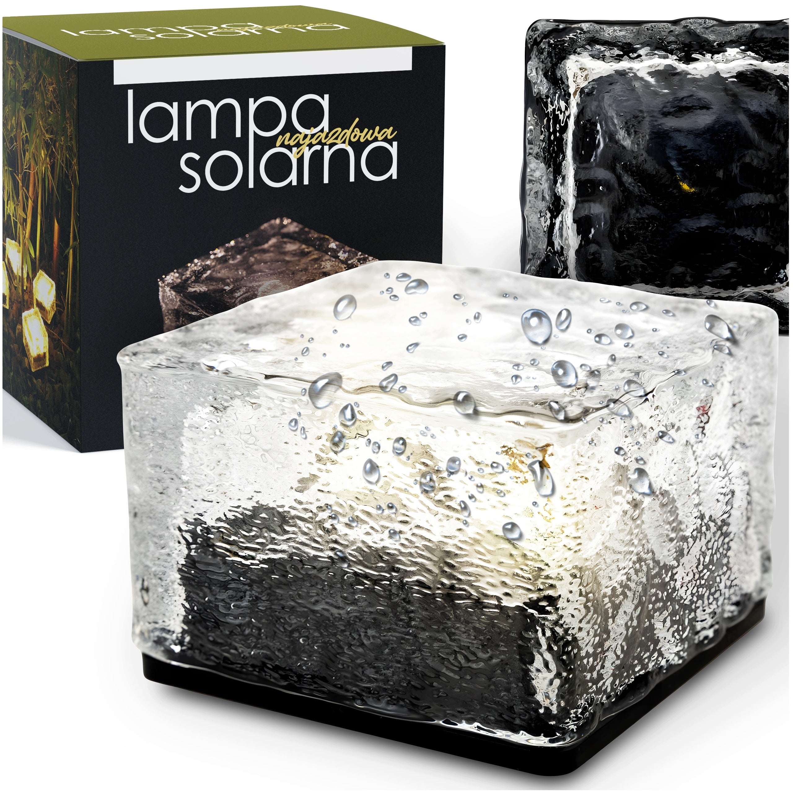 SOLAR INRUN LAMP GROUND GARDEN INRUN ICE CUBE 10X10 CM