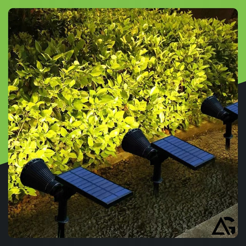 SOLAR LAMP 7 LED HAMMERED GARDEN DUSK SENSOR FOR GARDEN SPOTLIGHT Packaging status original