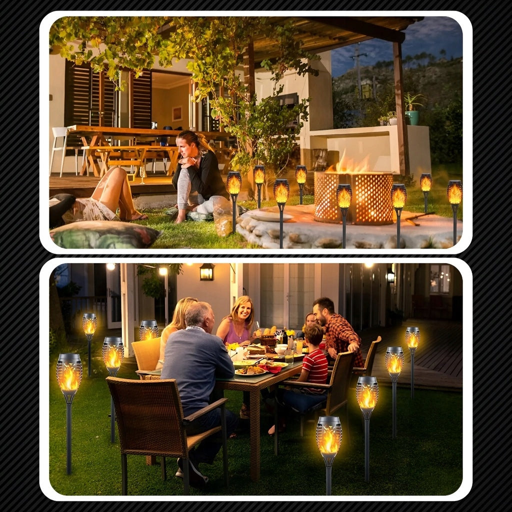 SOLAR LAMP GARDEN TORCH SOLAR LIGHTS FOR GARDEN LED 8 PIECES Diameter/width 7.5 cm