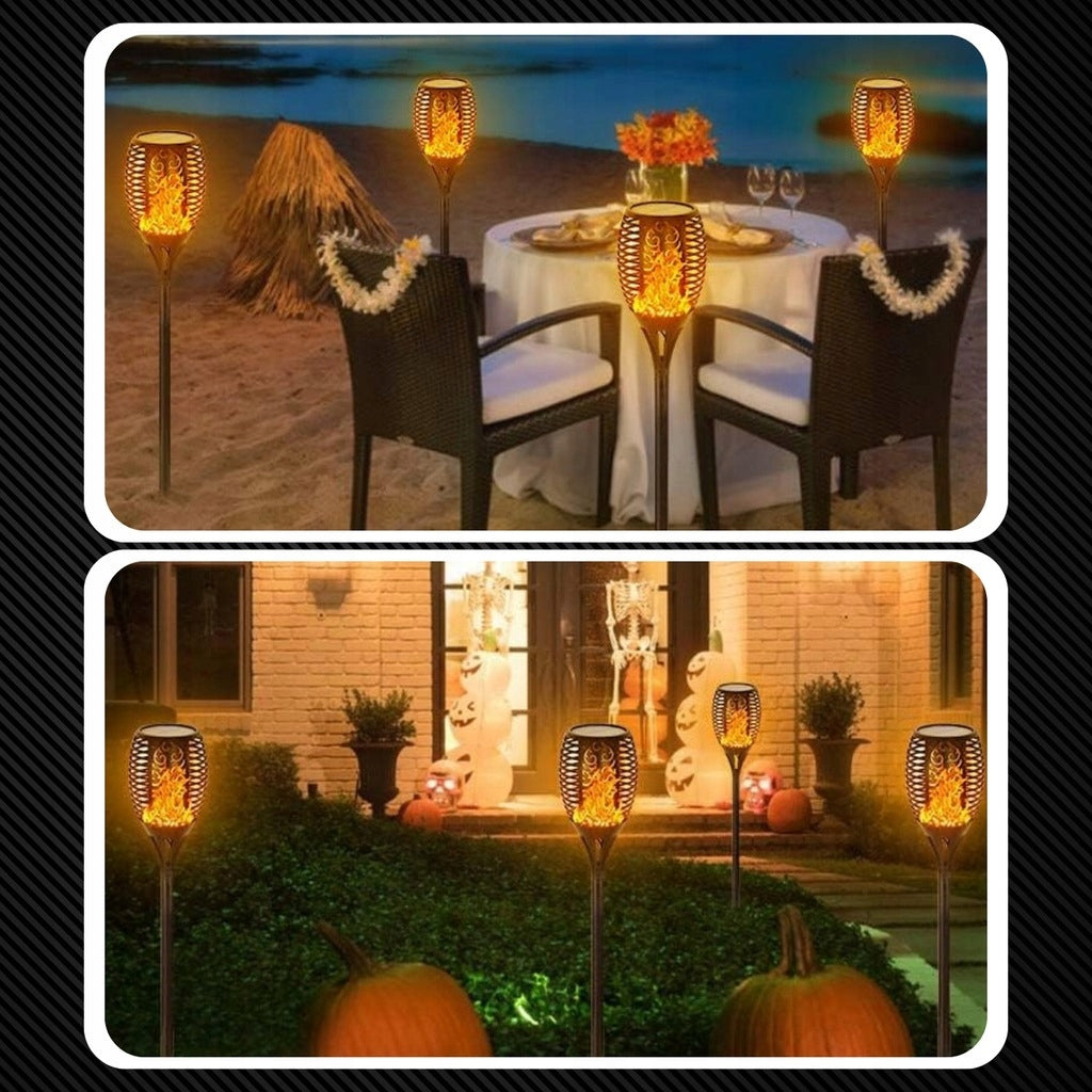 SOLAR LAMP GARDEN TORCH SOLAR LIGHTS FOR GARDEN LED 8 PIECES Total height 51 cm