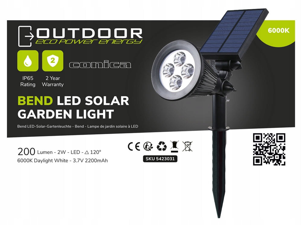 SOLAR LAMP HAMMERED CONICA LED GARDEN SPOTLIGHT SOLAR DUSK SENSOR
