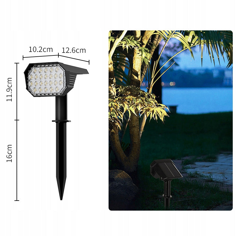 SOLAR LAMP HAMMERED QUADRA LED SPOTLIGHT GARDEN SOLAR DUSK SENSOR Packaging status original