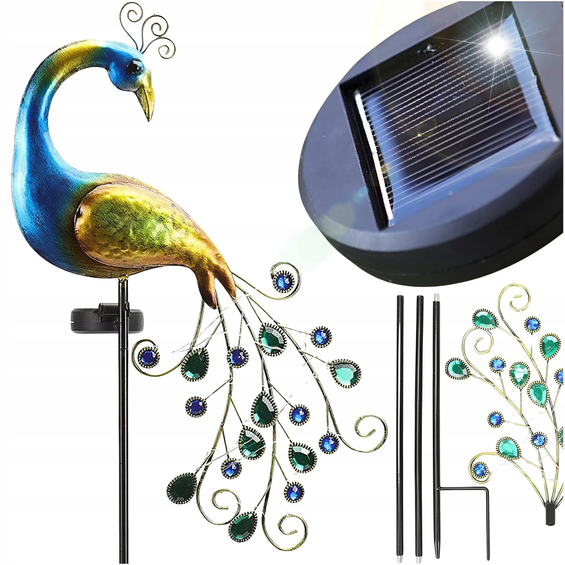 SOLAR LAMP LED PEACOCK GARDEN LAMP DRIVEN INTO GARDEN SOLAR ORNAMENT 40LED Manufacturer code LAMPA SOLARNA LED PAW