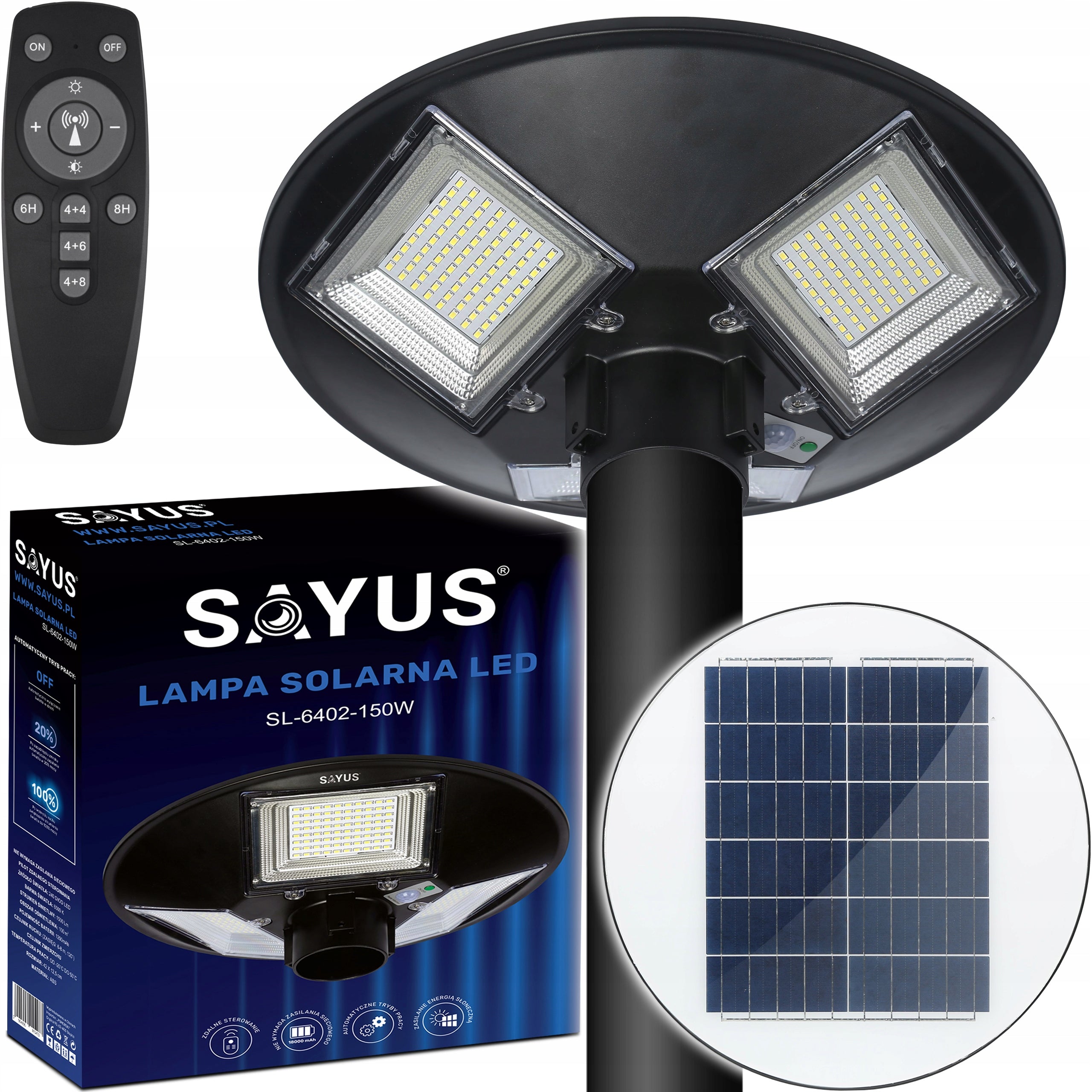 SOLAR LAMP STREET LAMP GARDEN UFO MOTION SENSOR REMOTE CONTROL