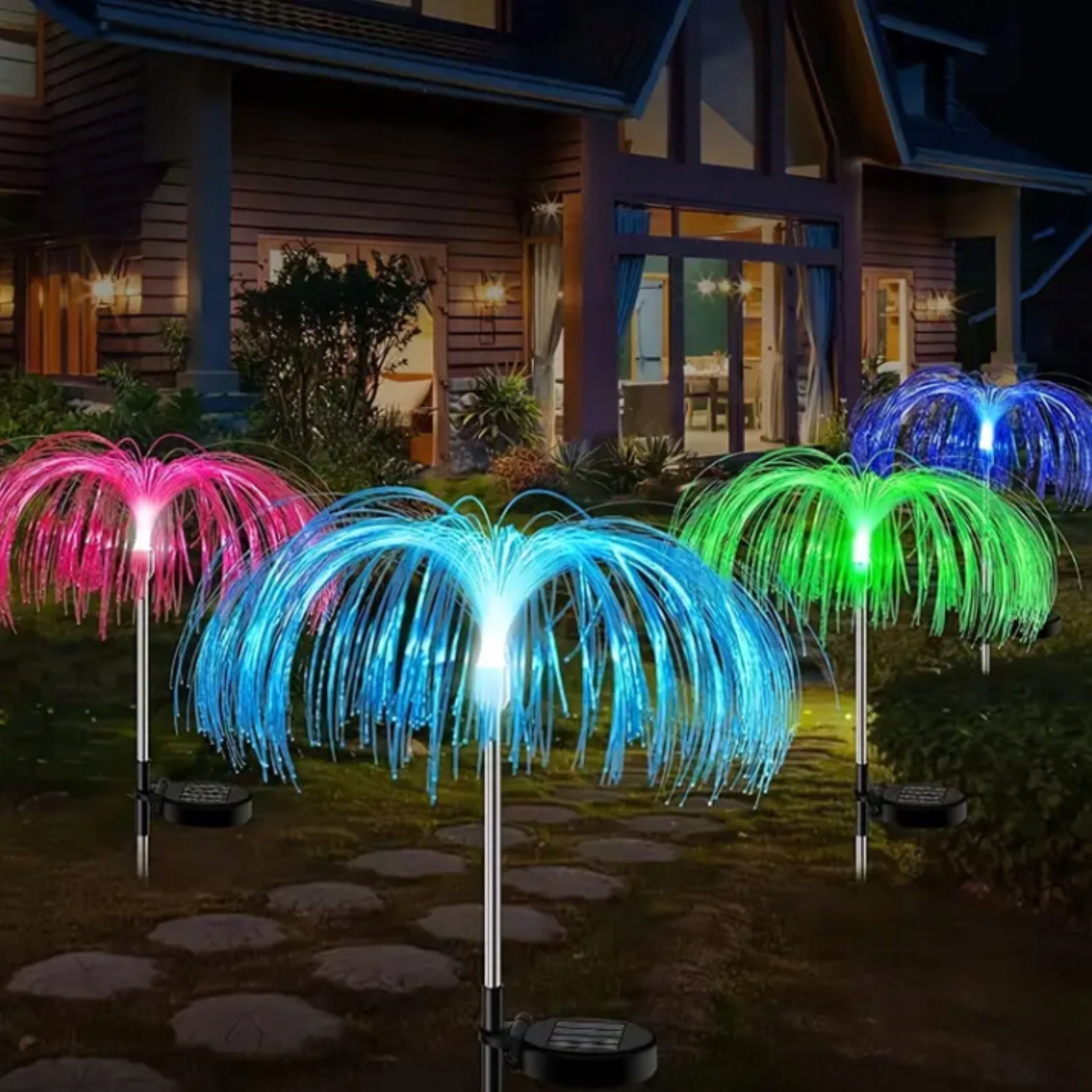 SOLAR LED GARDEN LAMP JELLYFISH RGB HAMMERED WITH DANDELION SENSOR 2pcs Manufacturer code Lampa Solarna Led Meduza Ozdoba do Ogrodu