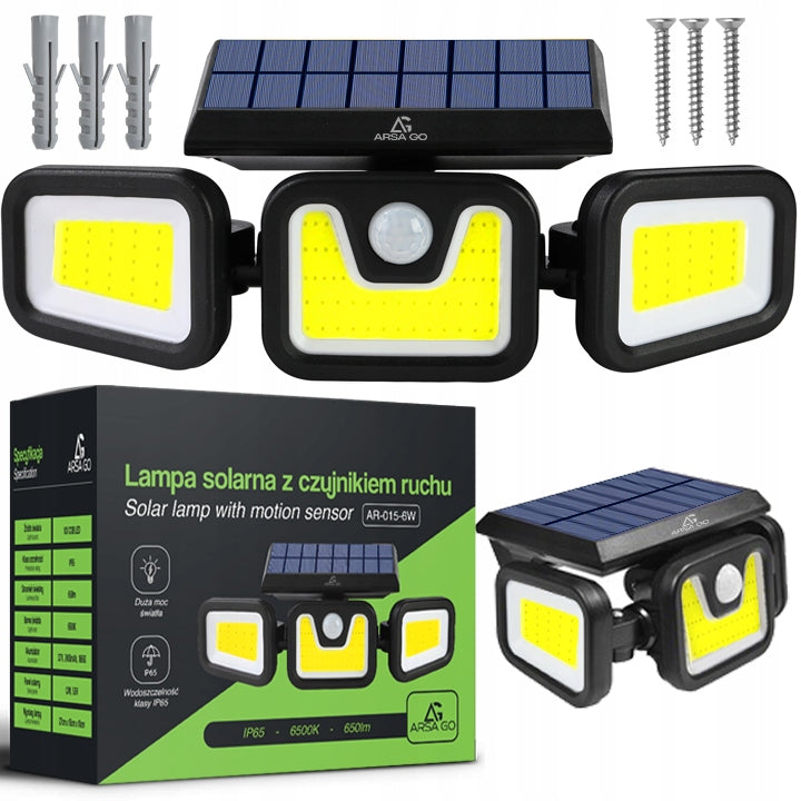 SOLAR LED LAMP 3in1 OUTDOOR STREET GARDEN MOTION AND DUSK SENSOR