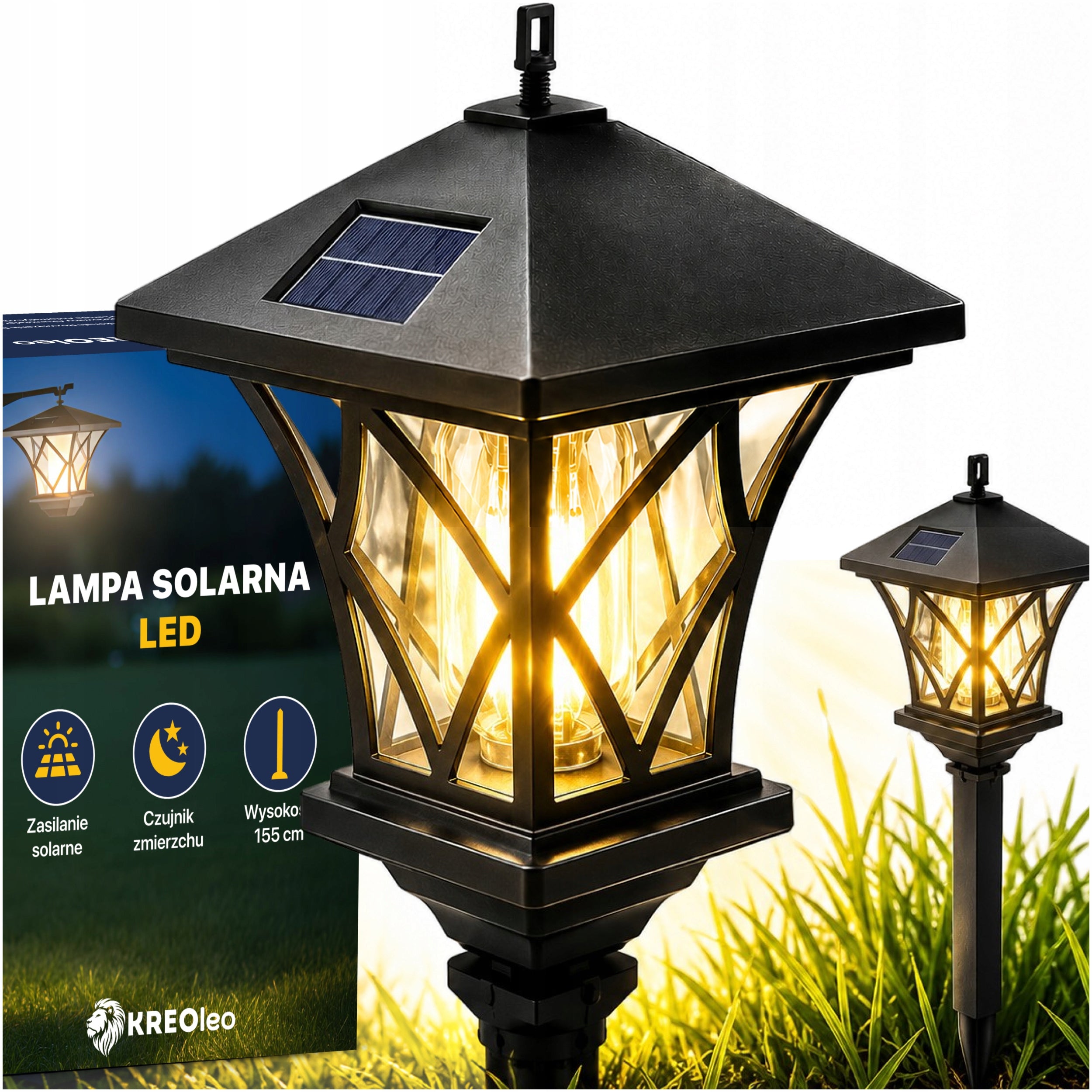 SOLAR LED LAMP FOR GARDEN LIGHTING GARDEN HIGH 155CM SOLAR LAMP