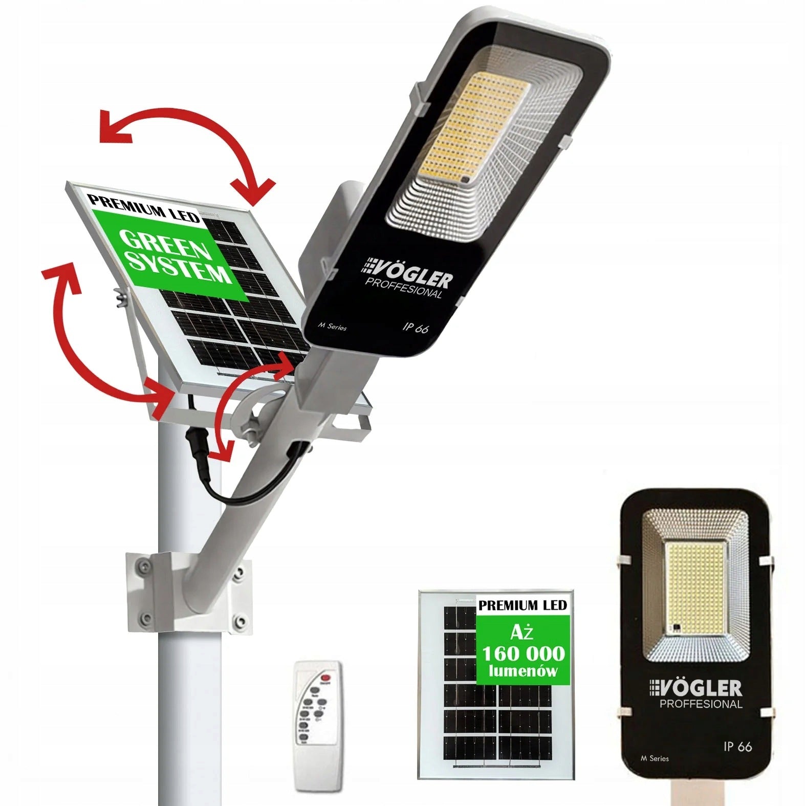 SOLAR LED LAMP POWERFUL VOGLER 2000W RADAR MOTION sensor Packaging status original