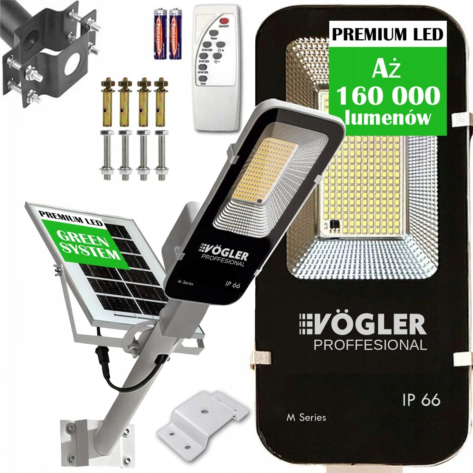 SOLAR LED LAMP POWERFUL VOGLER 2000W RADAR MOTION sensor