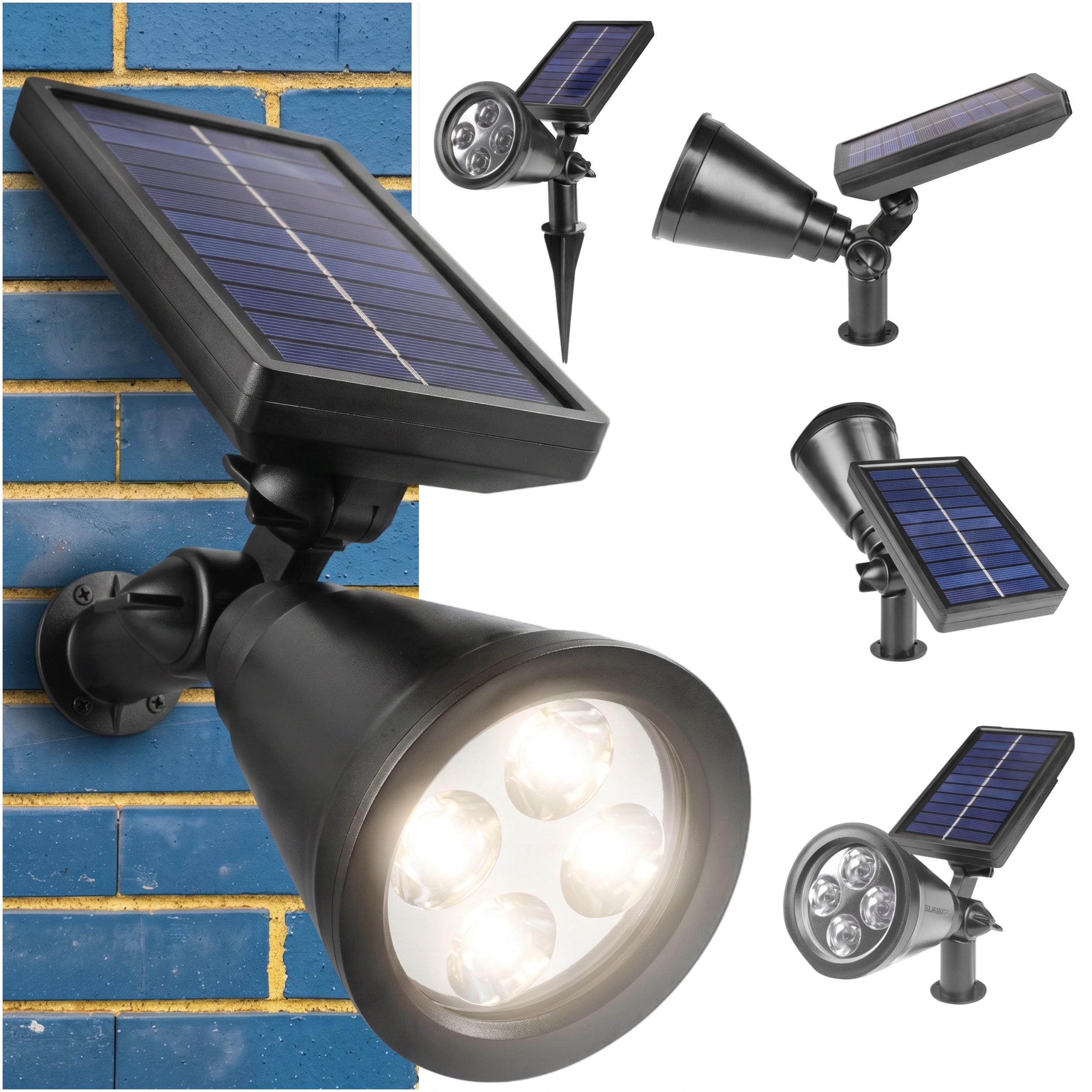 SOLAR LED LAMP WITH SENSOR FOR GARDEN SPOTLIGHT HAMMERED WATERPROOF