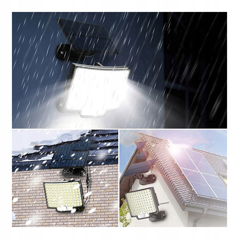 SOLAR LED LAMP WITH SEPARATE PANEL 300W REMOTE CONTROL WITH MOTION TWILIGHT SENSOR Brand Pronett