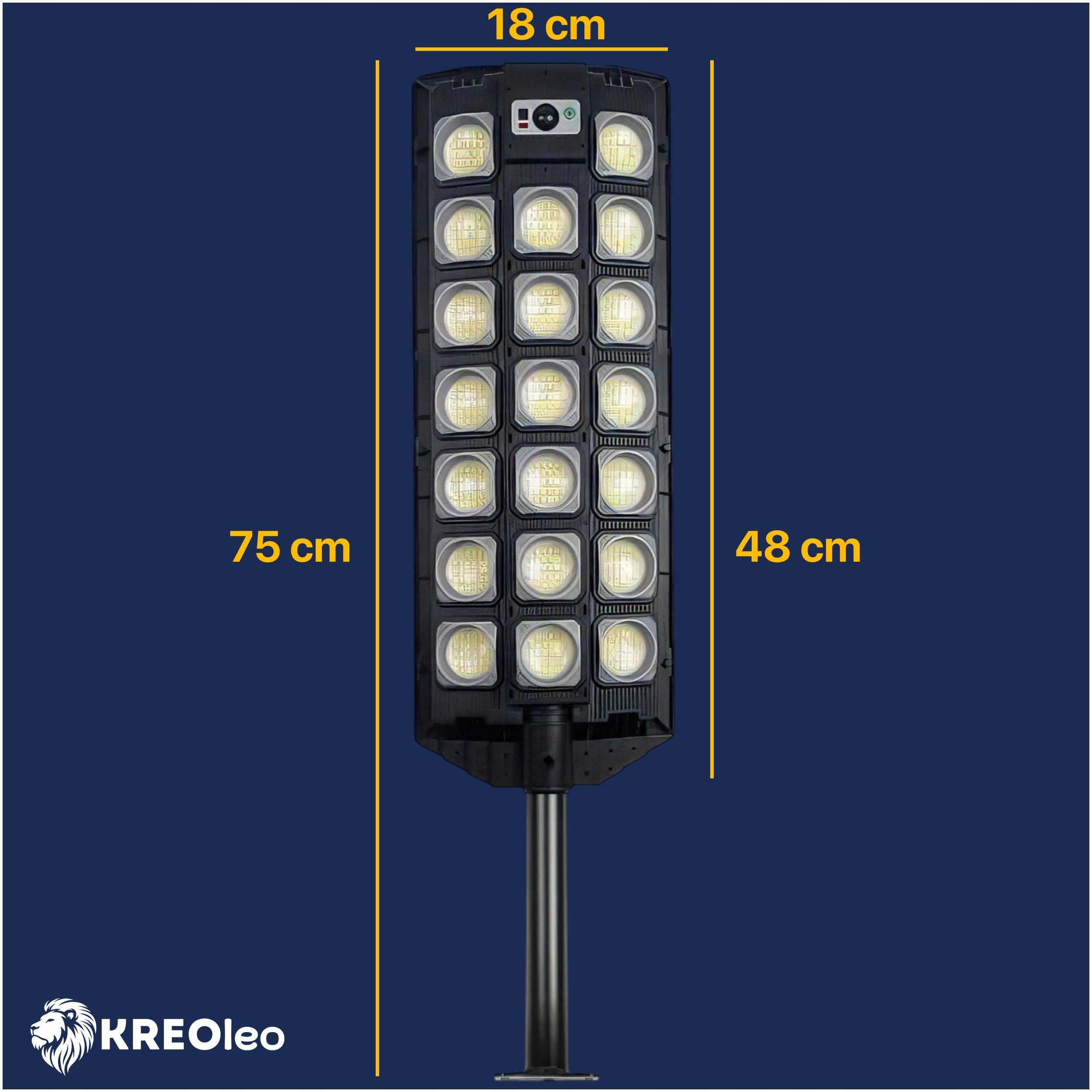 SOLAR LED OUTDOOR STREET LAMP WITH MOTION AND DUSK SENSOR 2200W Manufacturer code OGRODOWA LATARNIA MOCNA DUŻA DO OGRODU UCHWYT
