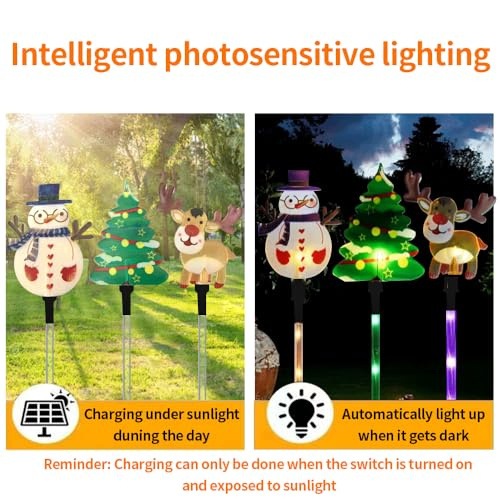 SOLAR LIGHTS LED CHRISTMAS TREE SNOWMAN REINDEER CHRISTMAS DECORATION 6 PCS Manufacturer code SWC5908201432017