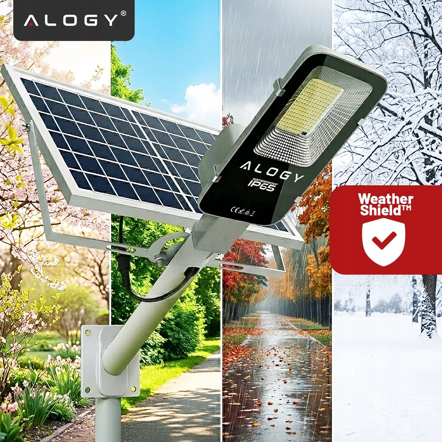SOLAR OUTDOOR GARDEN LAMP 1600W LED STREET LIGHT WITH TWILIGHT SENSOR Lamp power 1600 W