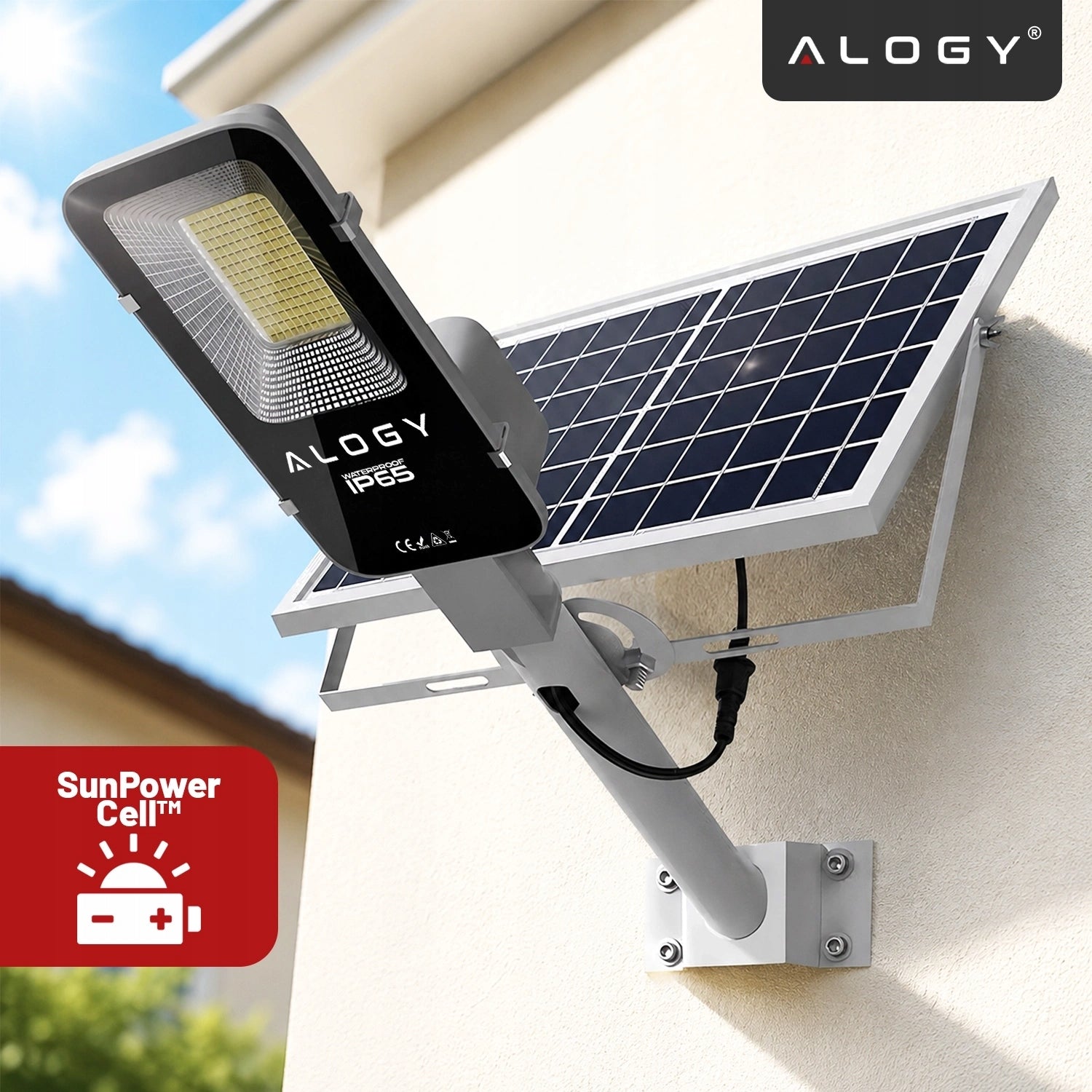 SOLAR OUTDOOR GARDEN LAMP 1600W LED STREET LIGHT WITH TWILIGHT SENSOR Light beam 128000 lm