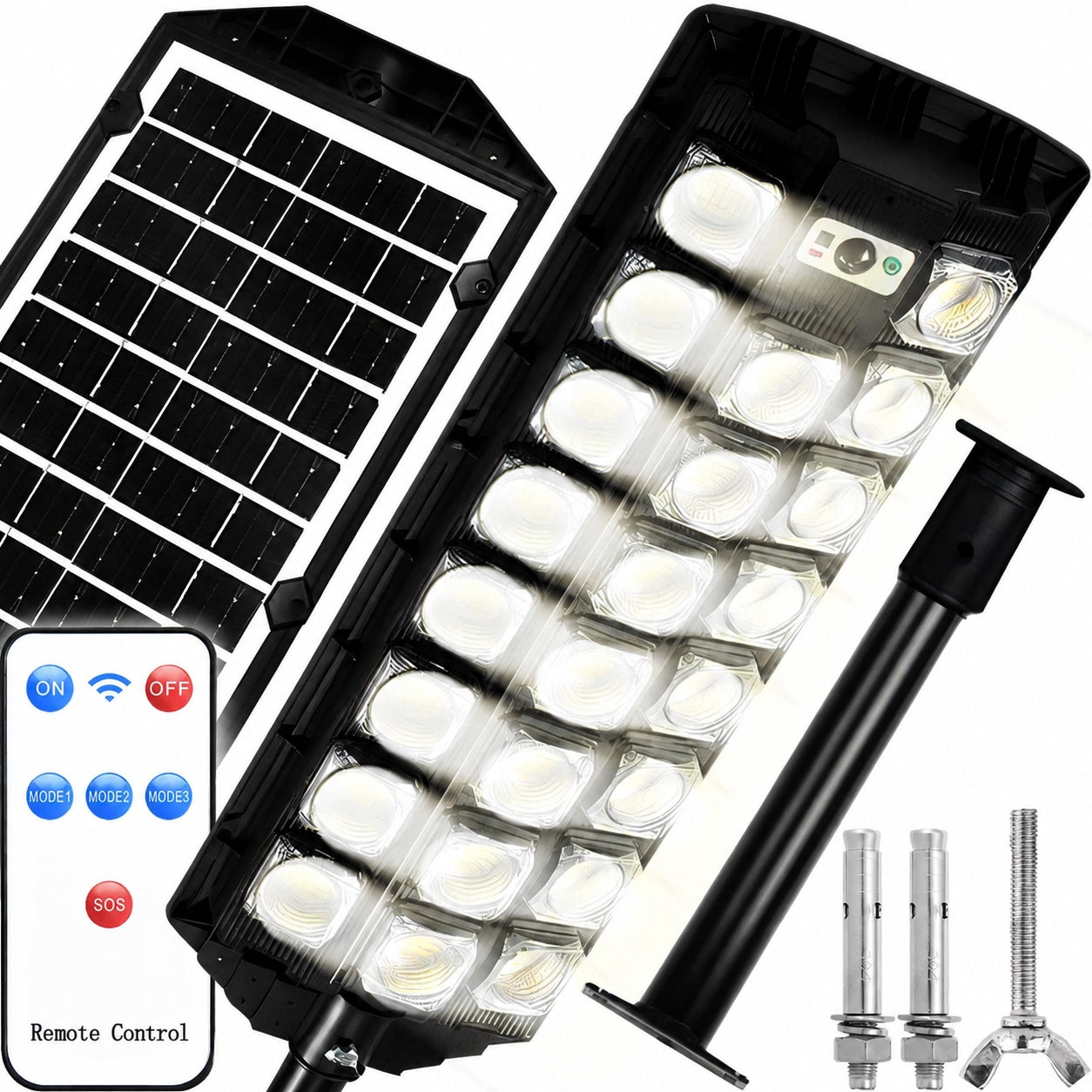 SOLAR OUTDOOR GARDEN LAMP 2200W LED STREET LIGHT WITH MOTION SENSOR