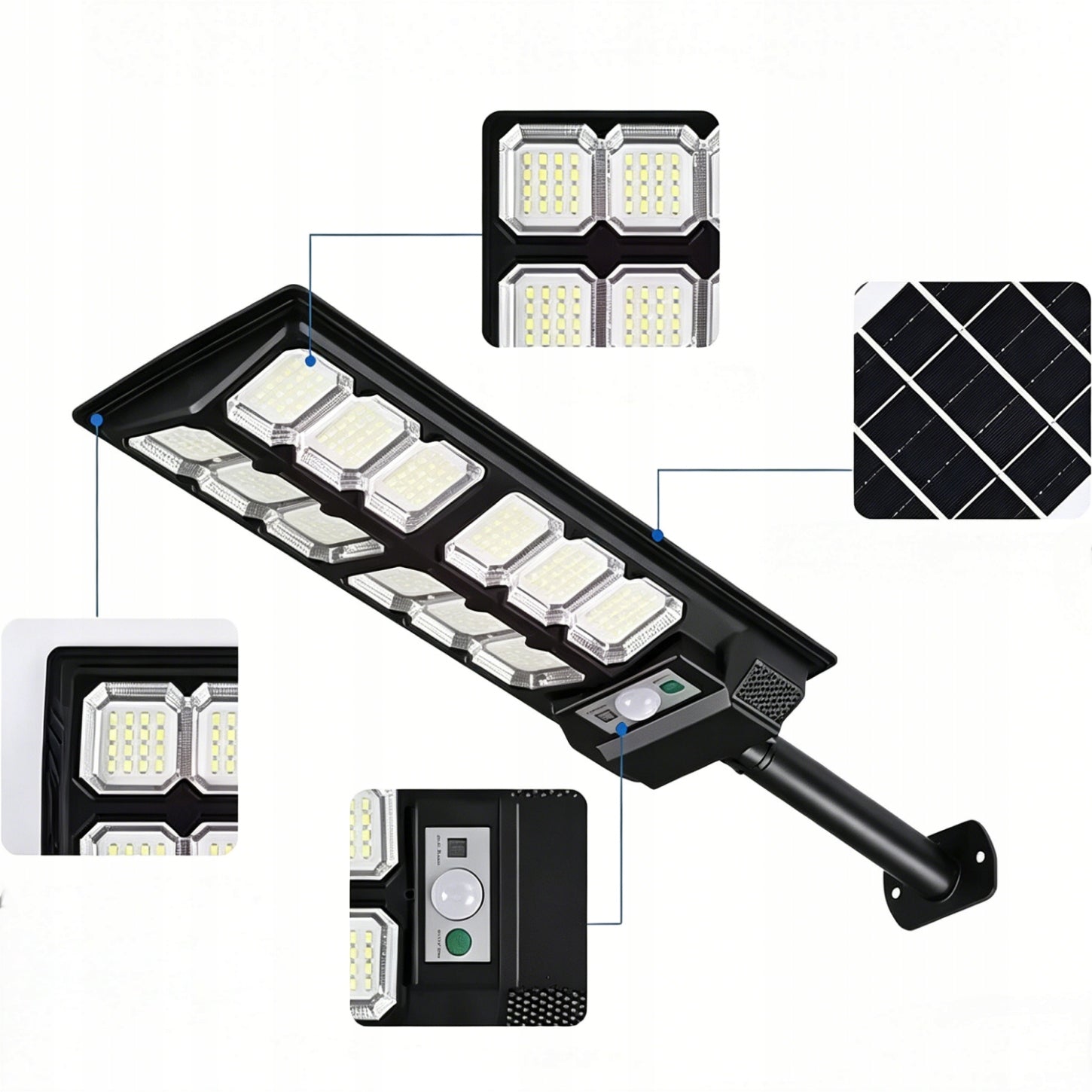 SOLAR OUTDOOR GARDEN LAMP 2400W LED STREET LIGHT WITH MOTION SENSOR Lamp power 3000 W