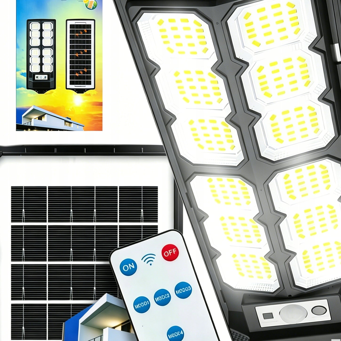 SOLAR OUTDOOR GARDEN LAMP 2400W LED STREET LIGHT WITH MOTION SENSOR