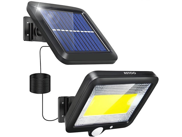 SOLAR OUTDOOR LAMP 100 LED GARDEN STREET TWILIGHT MOTION SENSOR Packaging status original