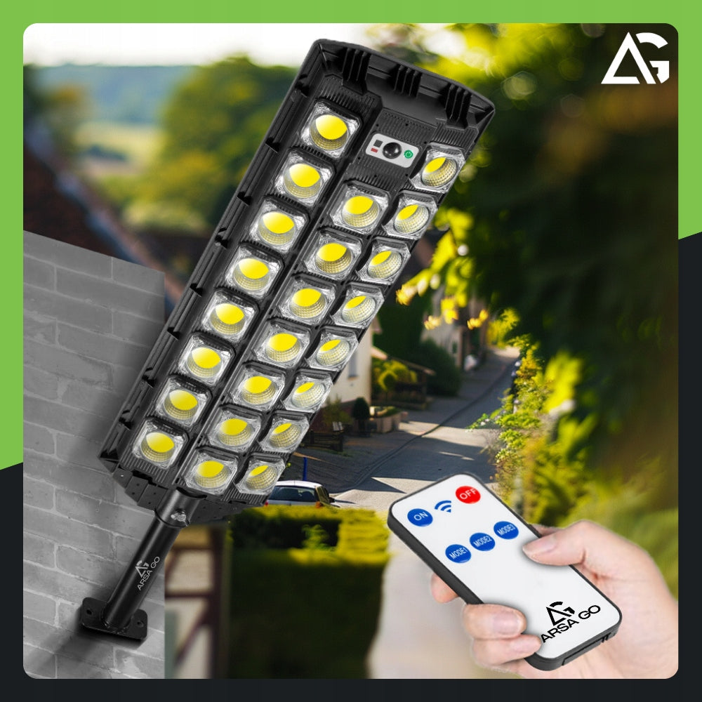 SOLAR OUTDOOR LED STREET LAMP WITH MOTION AND DUSK SENSOR 2200W Packaging status original