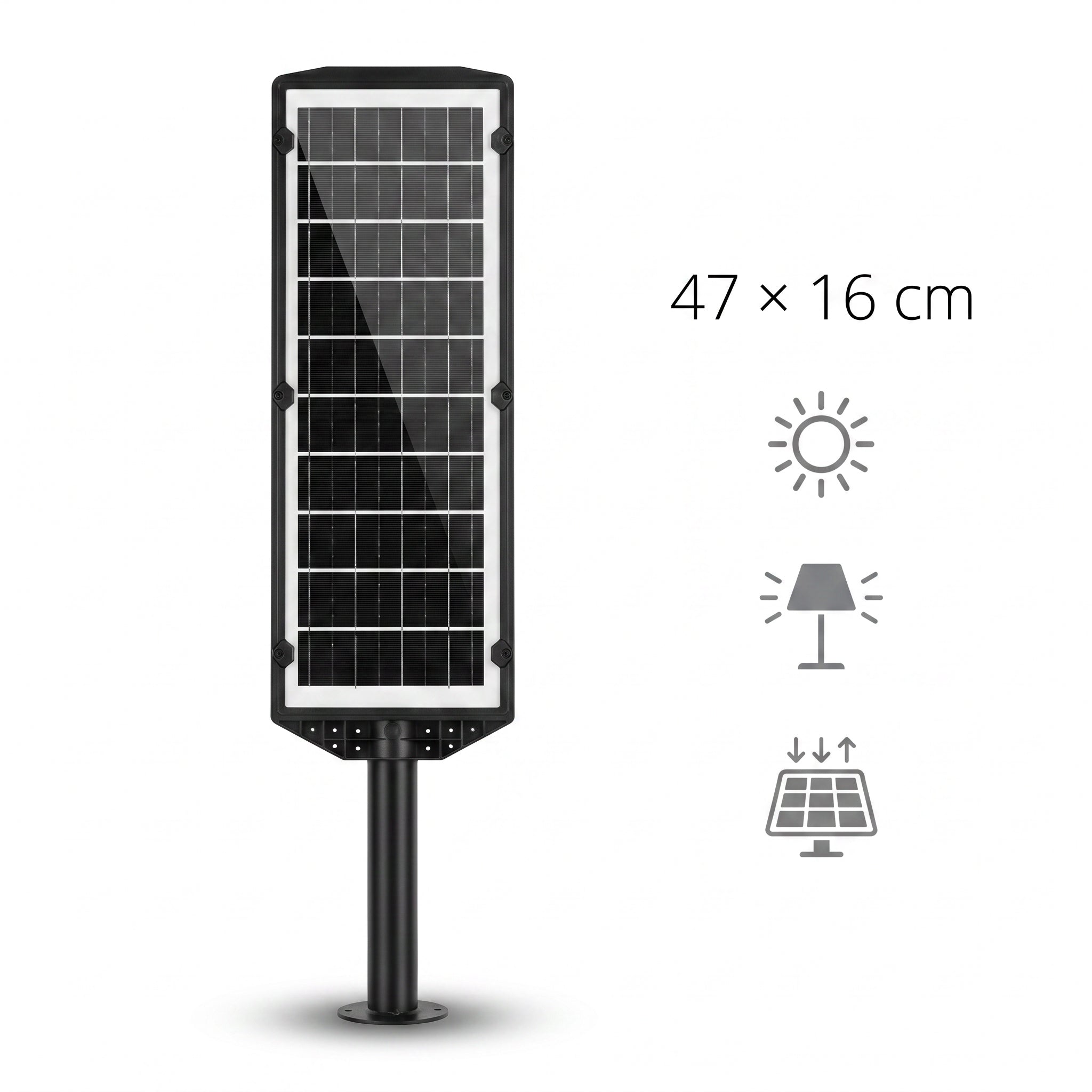 SOLAR OUTDOOR LED STREET LAMP WITH MOTION AND DUSK SENSOR 2400W Manufacturer code LATARNIA OGRODOWA MOCNA DUŻA DO OGRODU UCHWYT