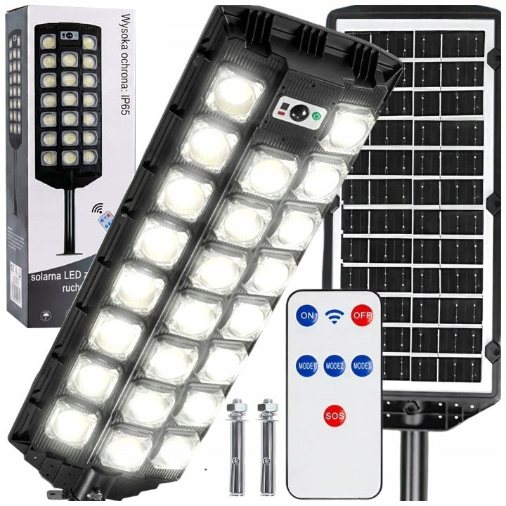 SOLAR OUTDOOR LED STREET LAMP WITH MOTION AND DUSK SENSOR 2400W