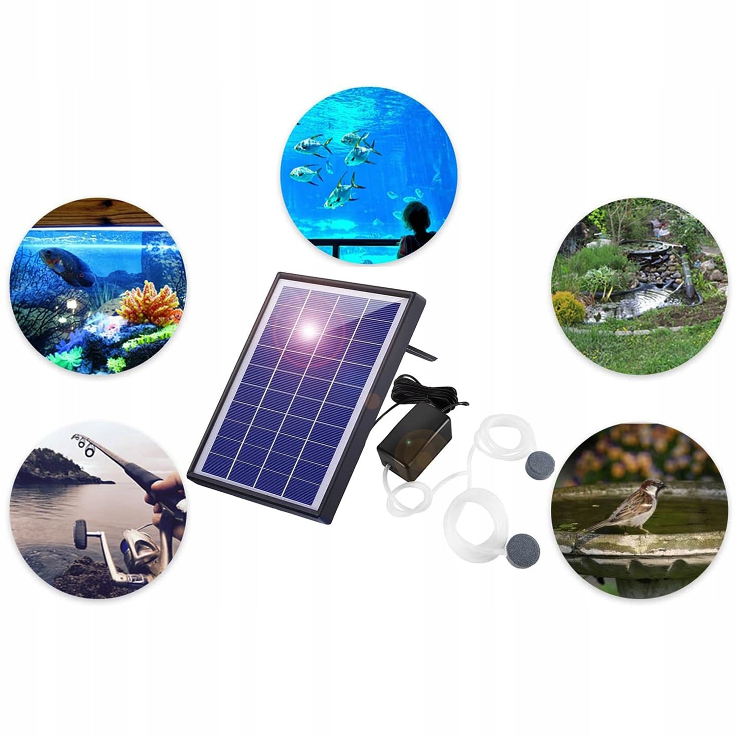 SOLAR POND AERATOR OXYGEN PUMP WITH HOSE 6W SOLAR POND PUMP Manufacturer code r-55