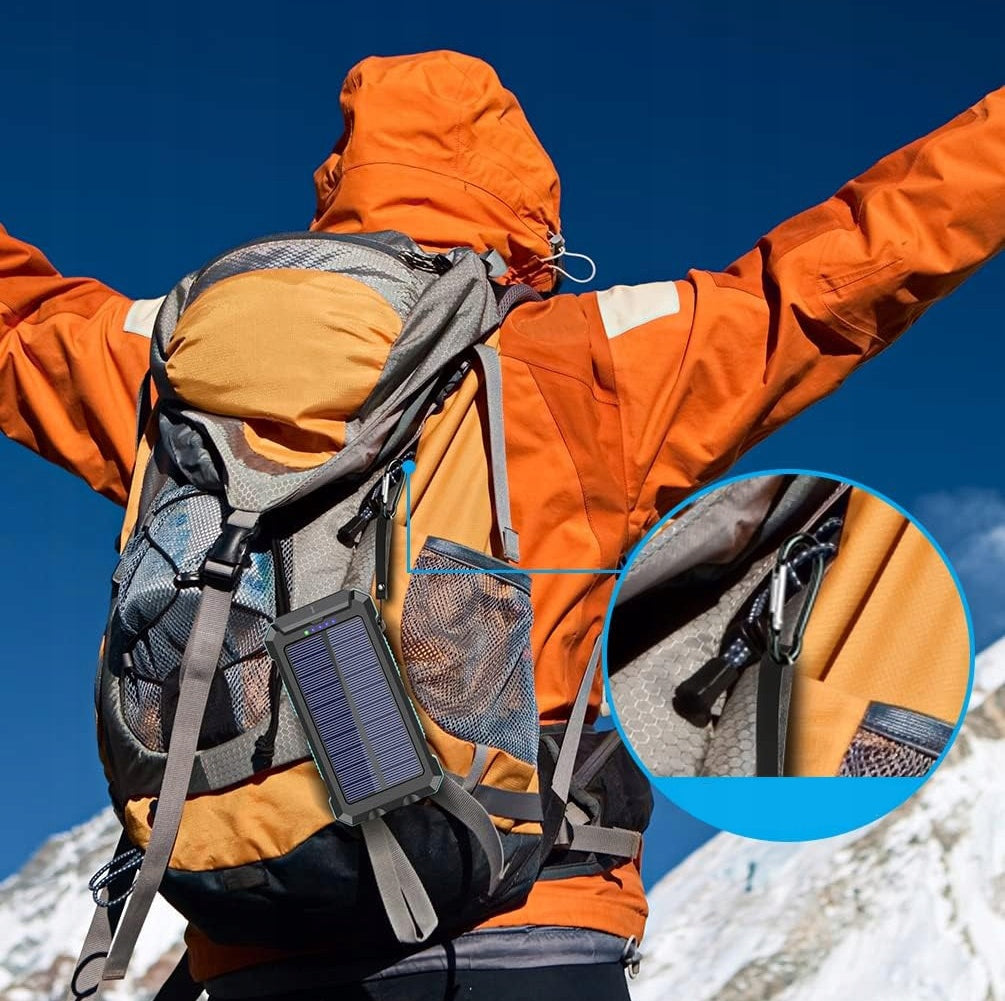 SOLAR POWER BANK 10000MAH BUILT-IN COMPASS WATERPROOF 2X USB Manufacturer code SOLARNY POWER BANK