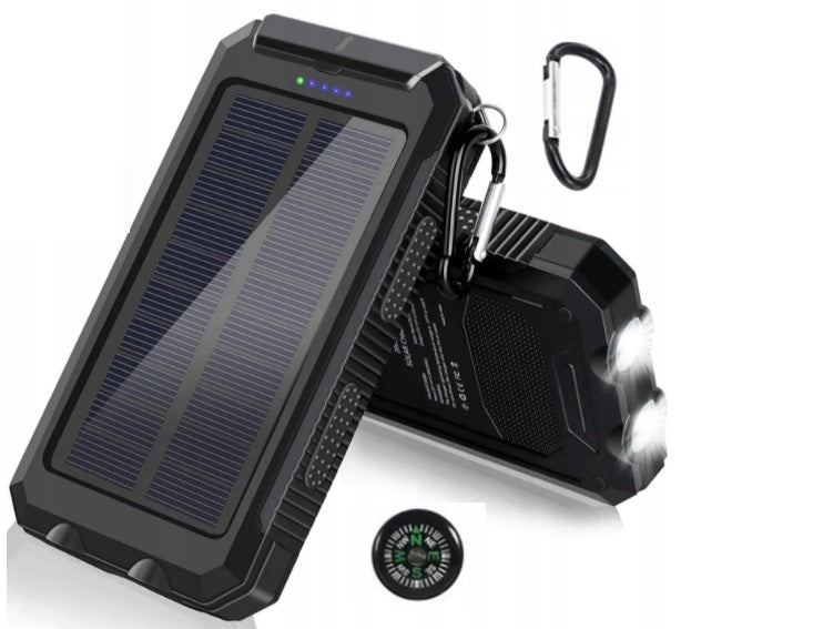 SOLAR POWER BANK 20000mAh 2x USB FLASHLIGHT