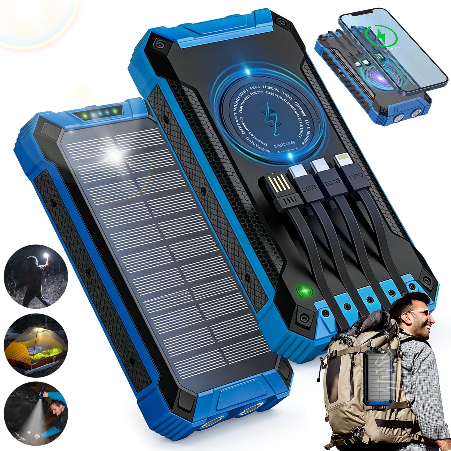SOLAR POWER BANK 26800MAH LARGE CAPACITY FOR HIKING CLIMBING
