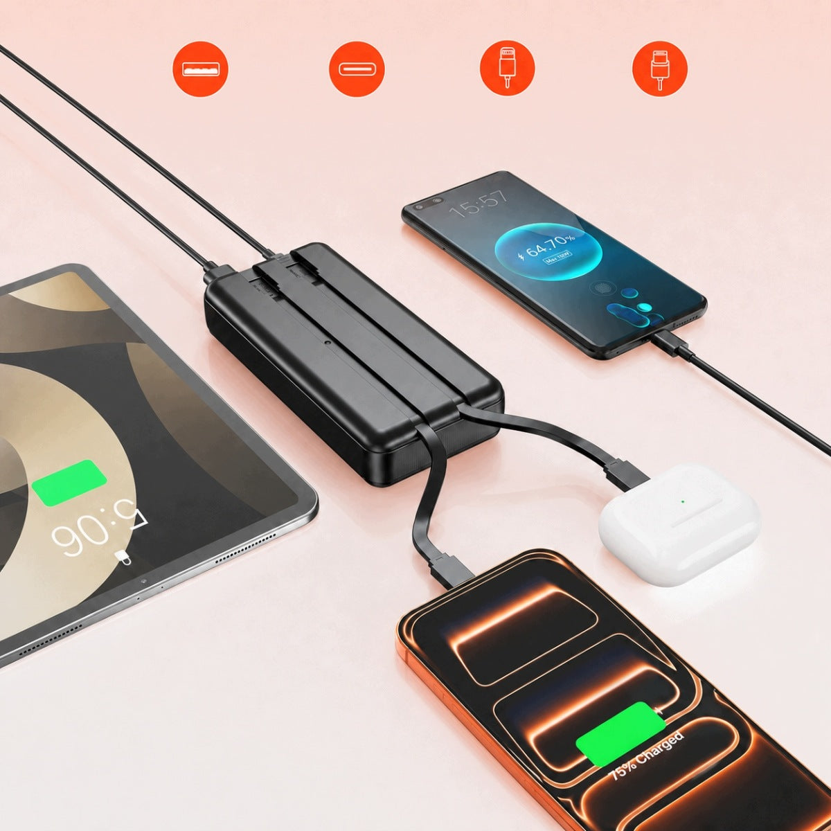 SOLAR POWER BANK 27000MAH Battery capacity 27000 mAh